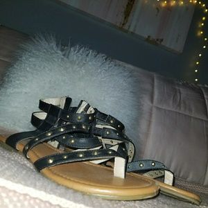 Black and gold sandal